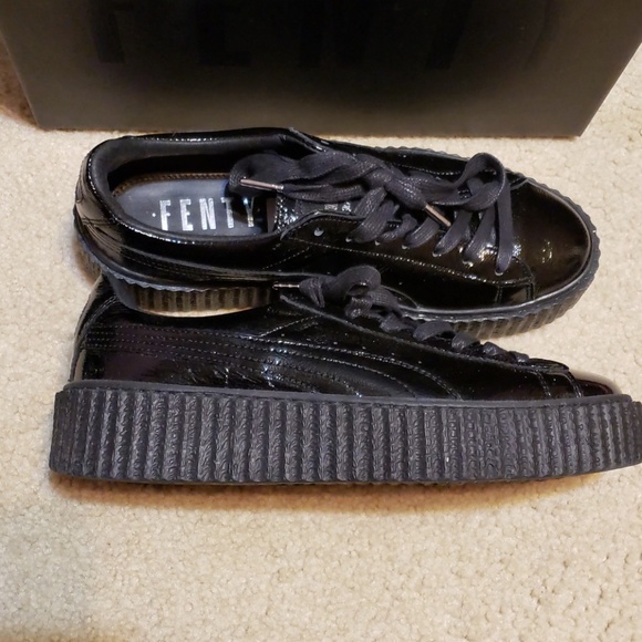 Fenty Black on black  Patent Leather Puma - Picture 3 of 8